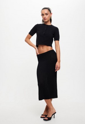 Black Lioness Pure Midi Skirt | Ireland-CUIXV4750