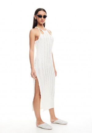 White Lioness Double Strap Midi Dress | Ireland-TQACJ4582