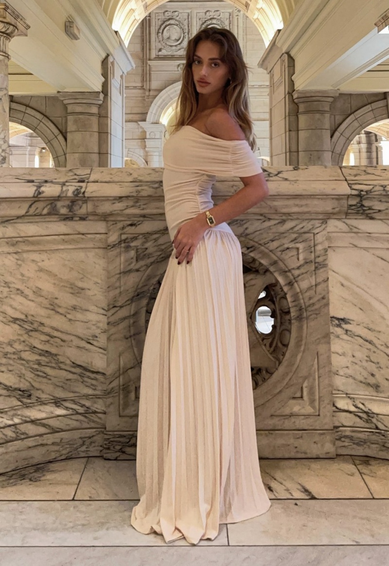 Beige Lioness Field Of Dreams Maxi Dress | Ireland-CTBFE9750