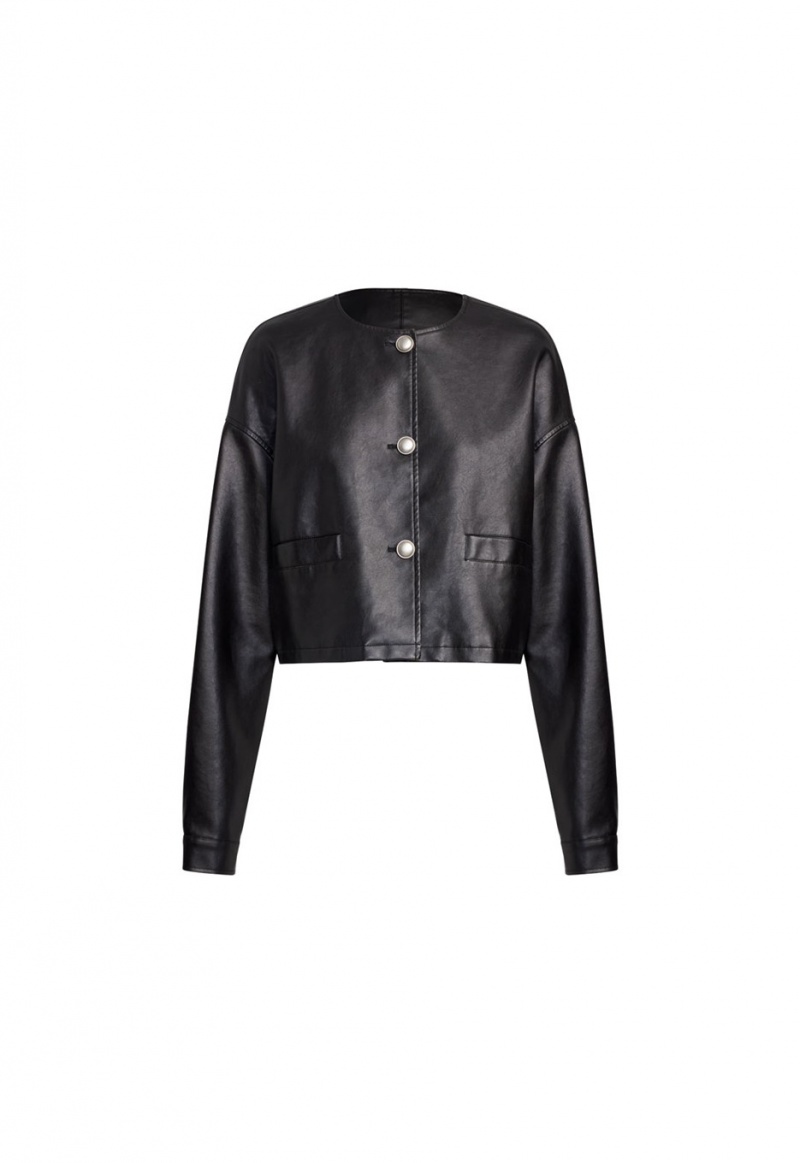 Black Lioness Coco Leather Jacket | Ireland-LWDPK3425