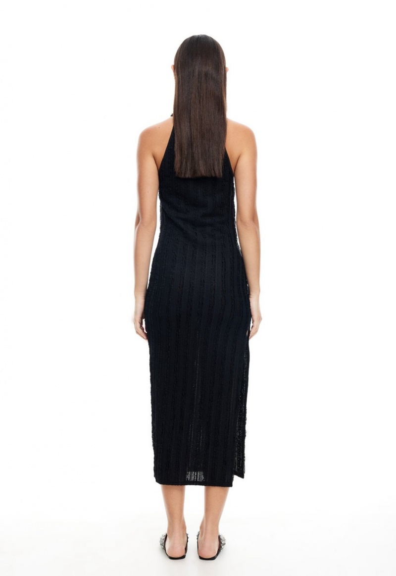 Black Lioness Double Strap Midi Dress | Ireland-IZRAL5183