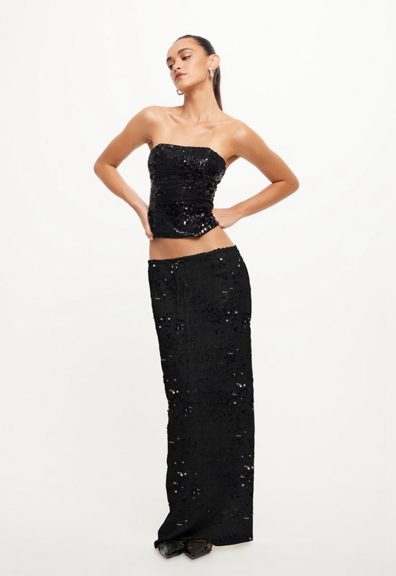 Black Lioness Shes All That Maxi Skirt | Ireland-ISUEY4981