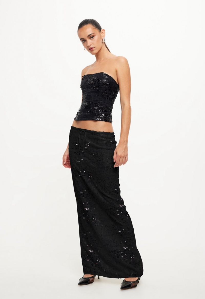 Black Lioness Shes All That Maxi Skirt | Ireland-ISUEY4981