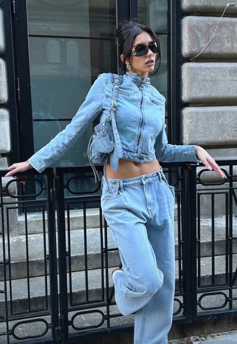 Blue Lioness Bella Moto Denim Jackets | Ireland-STHVR7643