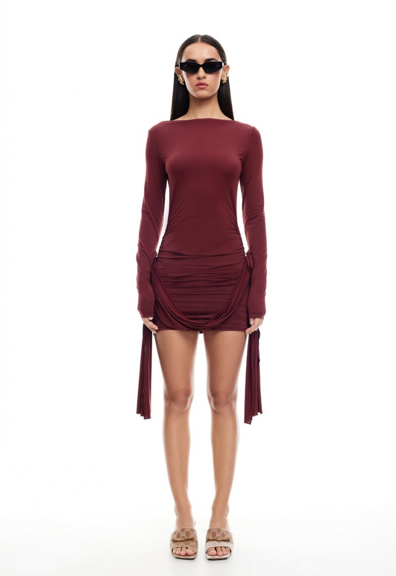 Burgundy Lioness Glory Mini Dress | Ireland-KRWDG2590