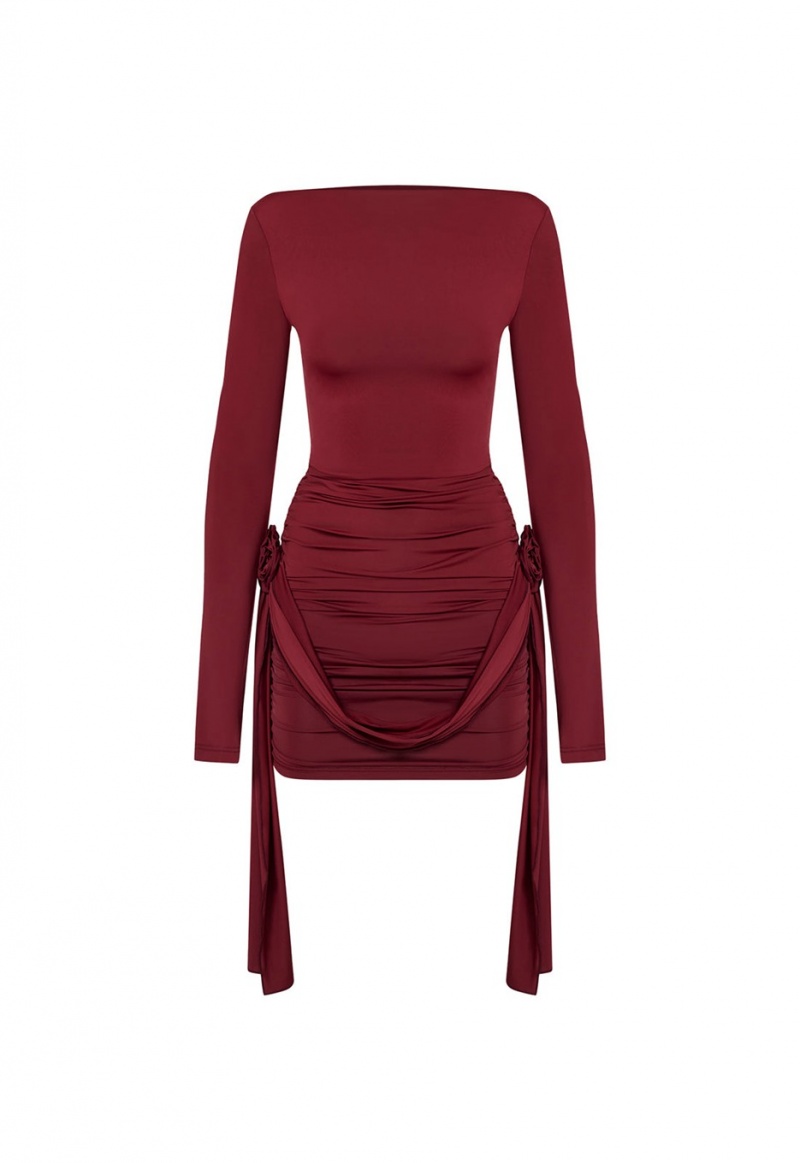 Burgundy Lioness Glory Mini Dress | Ireland-KRWDG2590