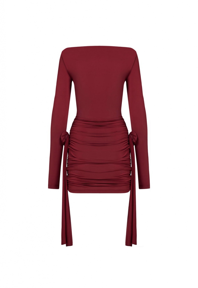 Burgundy Lioness Glory Mini Dress | Ireland-KRWDG2590