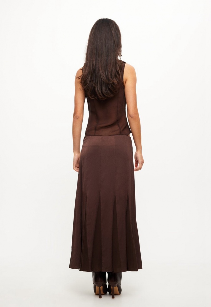 Chocolate Lioness Rose Maxi Skirt | Ireland-AYURI5396