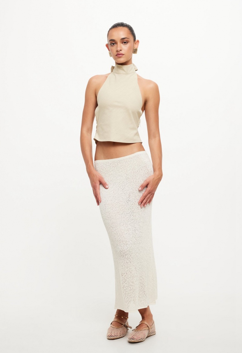 Cream Lioness Pure Midi Skirt | Ireland-EZNYS8450