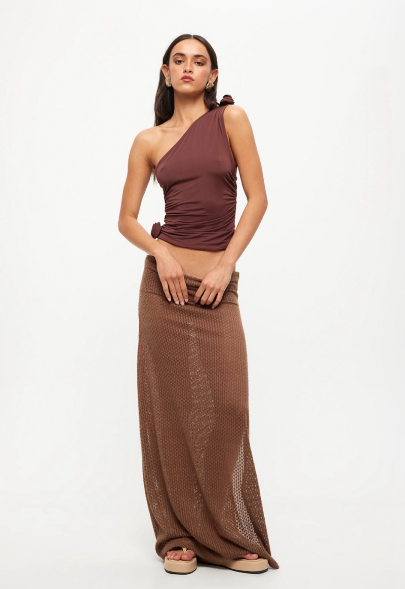 Dark Brown Lioness Ghauri Maxi Skirt | Ireland-OSPGN9106