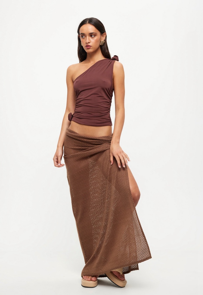 Dark Brown Lioness Ghauri Maxi Skirt | Ireland-OSPGN9106