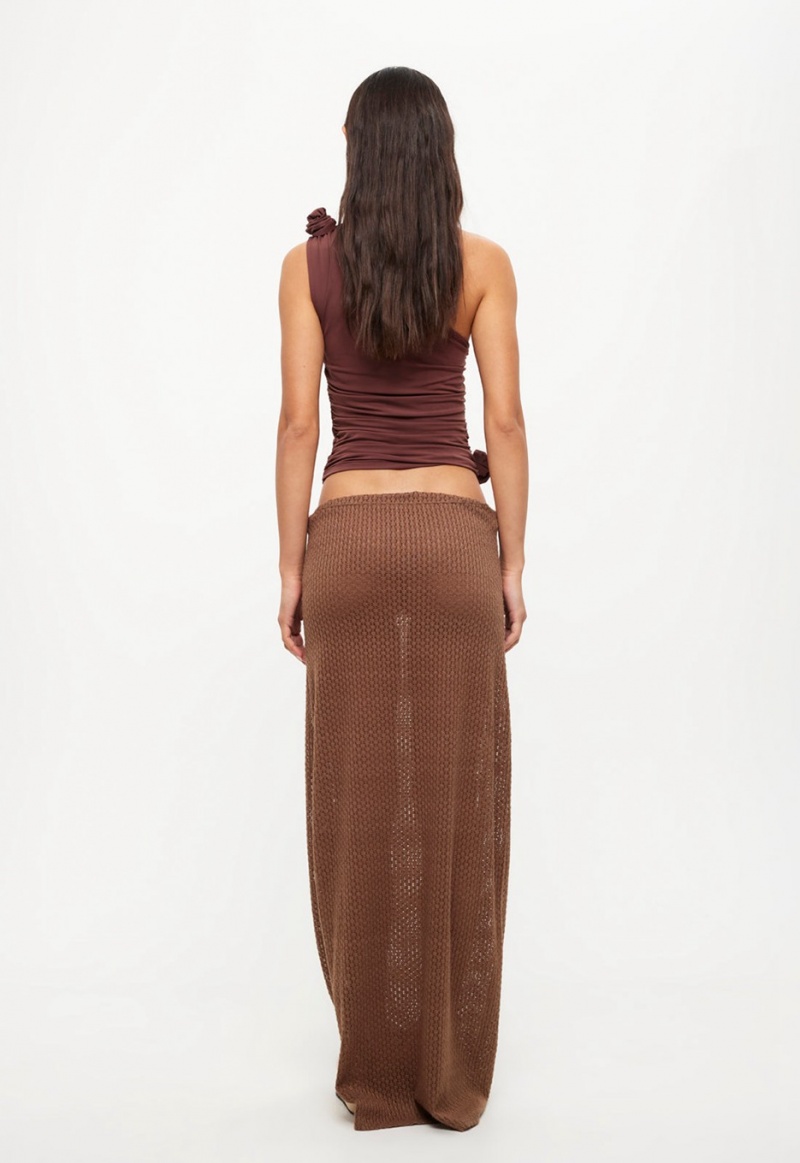 Dark Brown Lioness Ghauri Maxi Skirt | Ireland-OSPGN9106