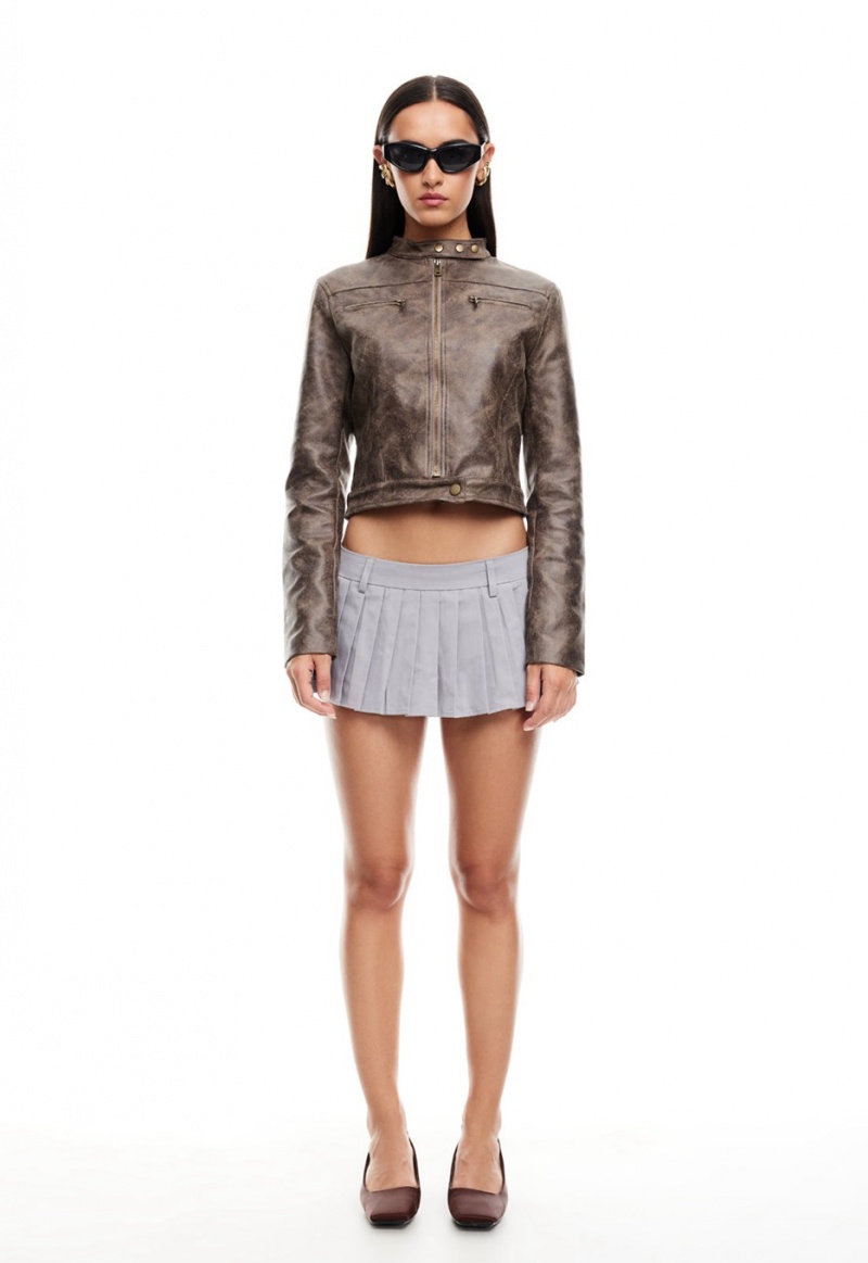 Grey Lioness Rider Mini Skirt | Ireland-GVXWO5902