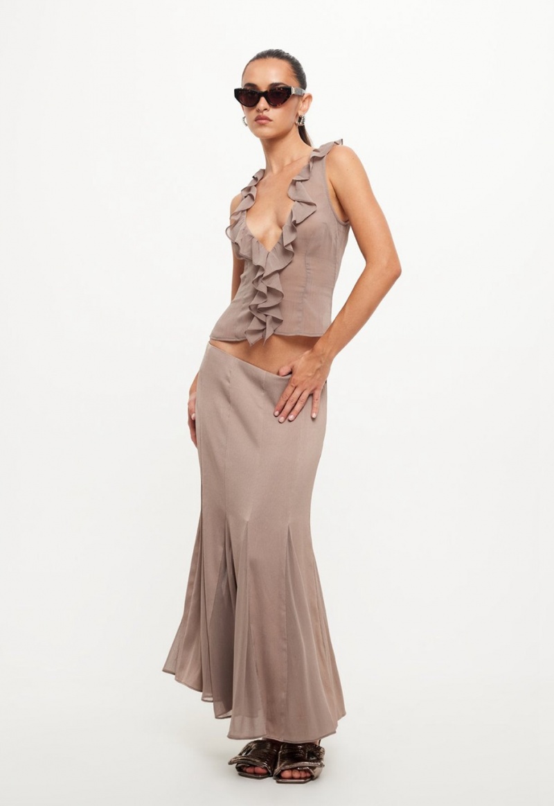 Grey Lioness Rose Maxi Skirt | Ireland-ISEZT3247