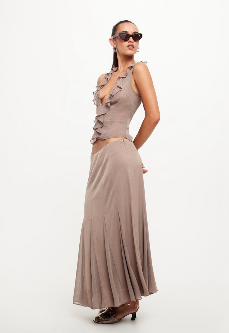 Grey Lioness Rose Maxi Skirt | Ireland-ISEZT3247