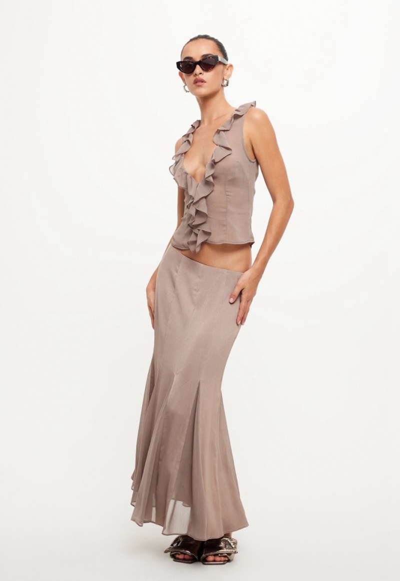 Grey Lioness Rose Maxi Skirt | Ireland-ISEZT3247