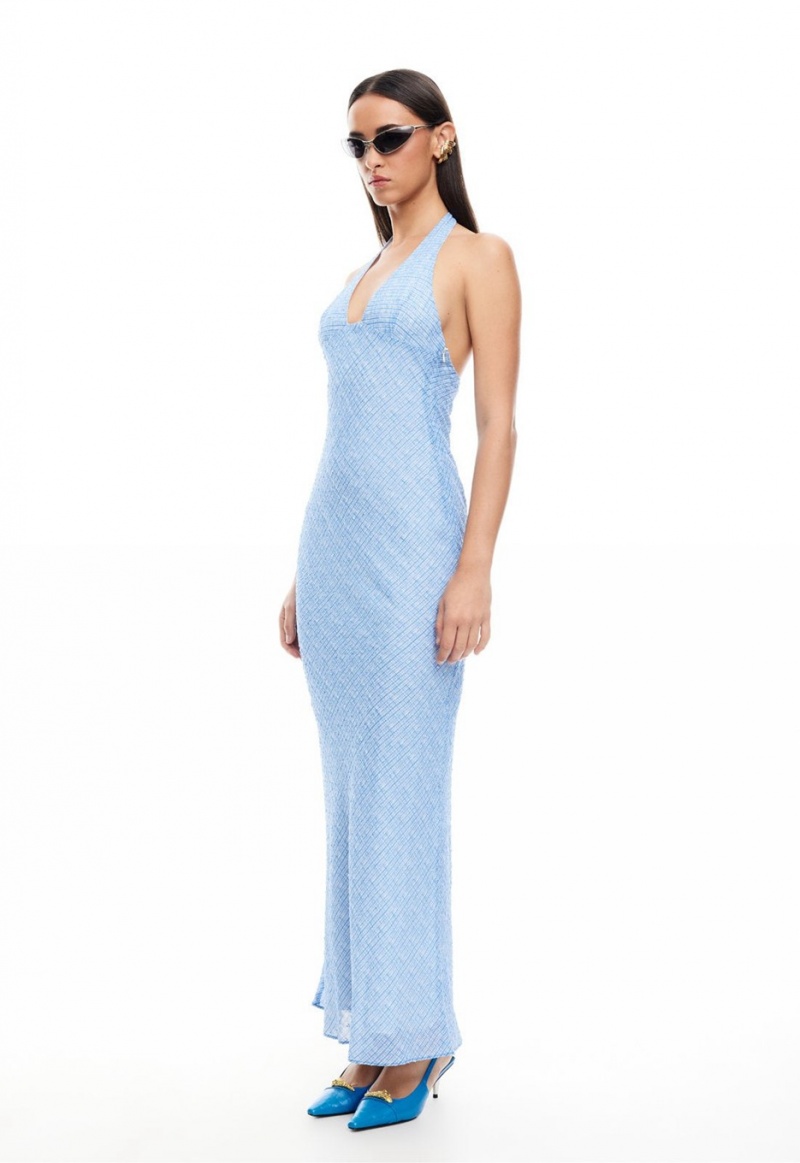 Light Blue Lioness Carrie Halter Maxi Dress | Ireland-UEDKA6723