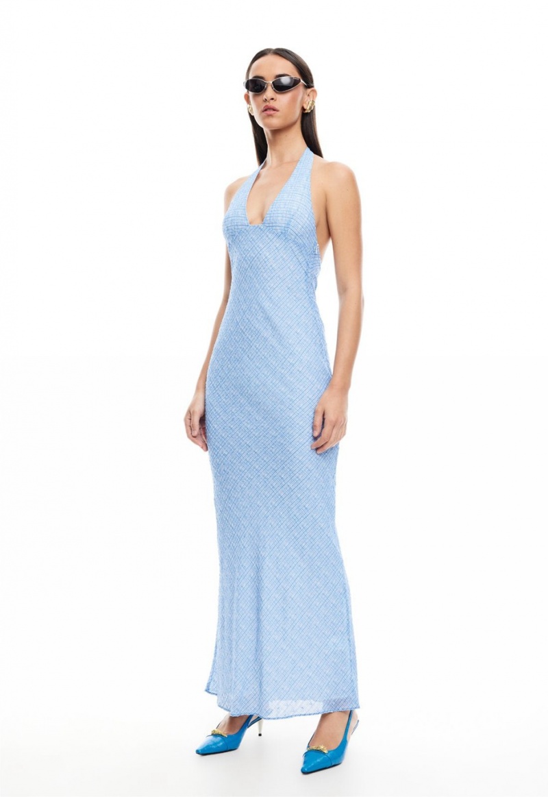 Light Blue Lioness Carrie Halter Maxi Dress | Ireland-UEDKA6723