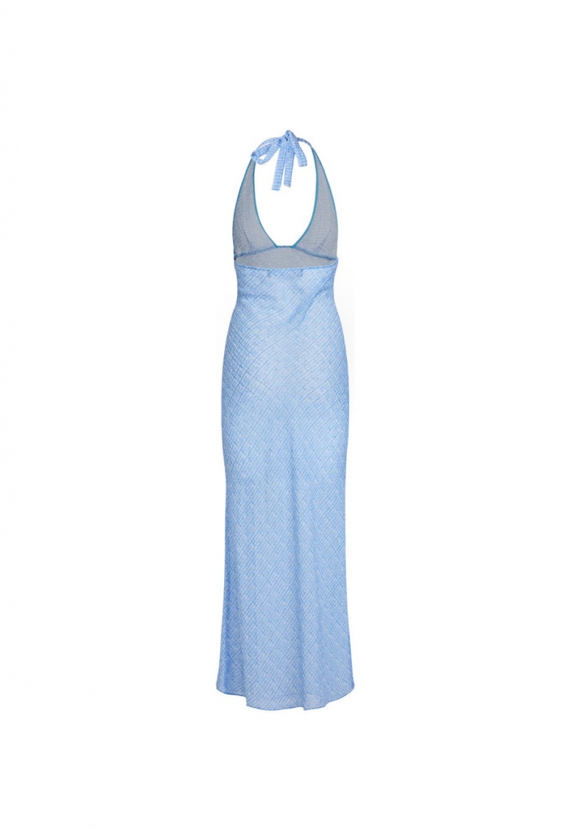 Light Blue Lioness Carrie Halter Maxi Dress | Ireland-UEDKA6723