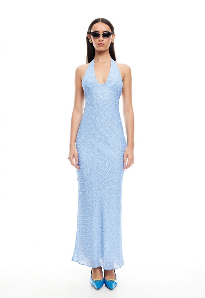 Light Blue Lioness Carrie Halter Maxi Dress | Ireland-UEDKA6723