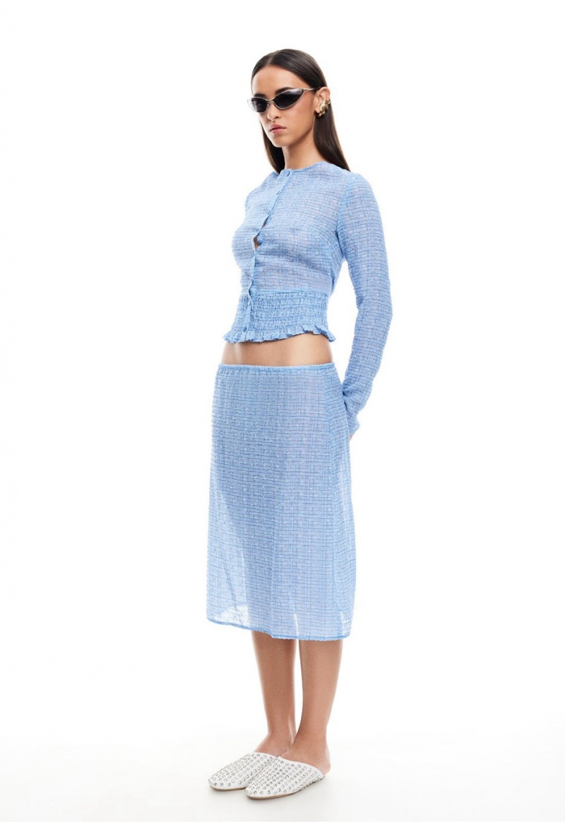 Light Blue Lioness Poppy Midi Skirt | Ireland-GMVWD1582