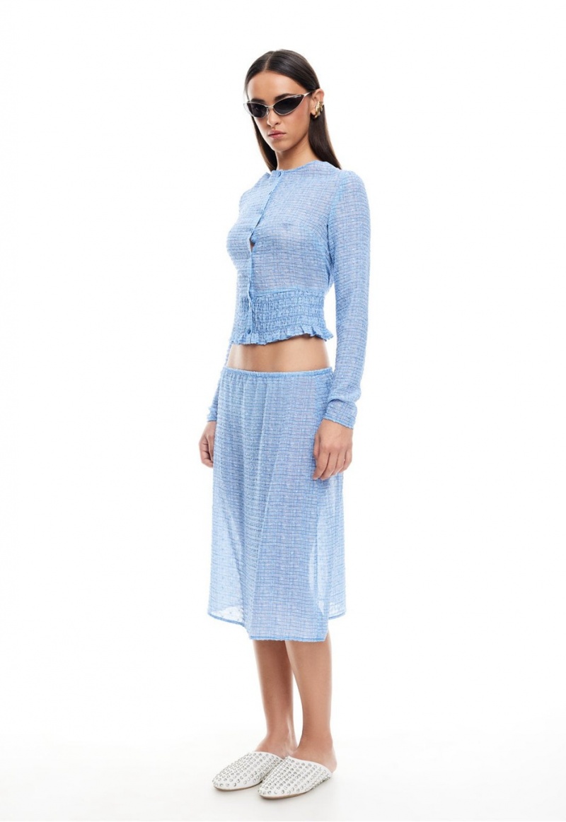 Light Blue Lioness Poppy Midi Skirt | Ireland-GMVWD1582