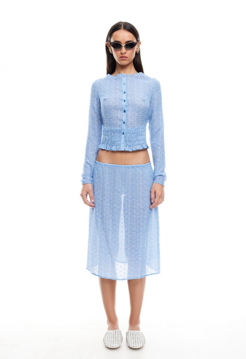 Light Blue Lioness Poppy Midi Skirt | Ireland-GMVWD1582