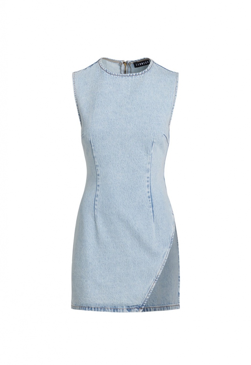 Light Blue Lioness Sculpted Denim Mini Dress | Ireland-GKYFB8013