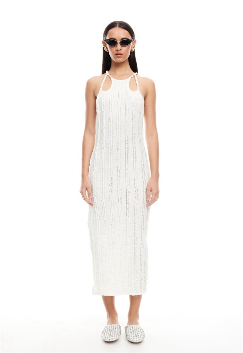 White Lioness Double Strap Midi Dress | Ireland-TQACJ4582