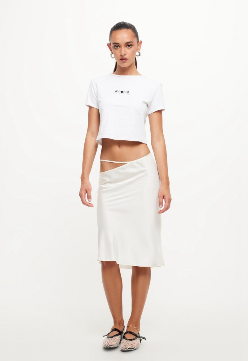 White Lioness Nineties Midi Skirt | Ireland-QEZOP4815