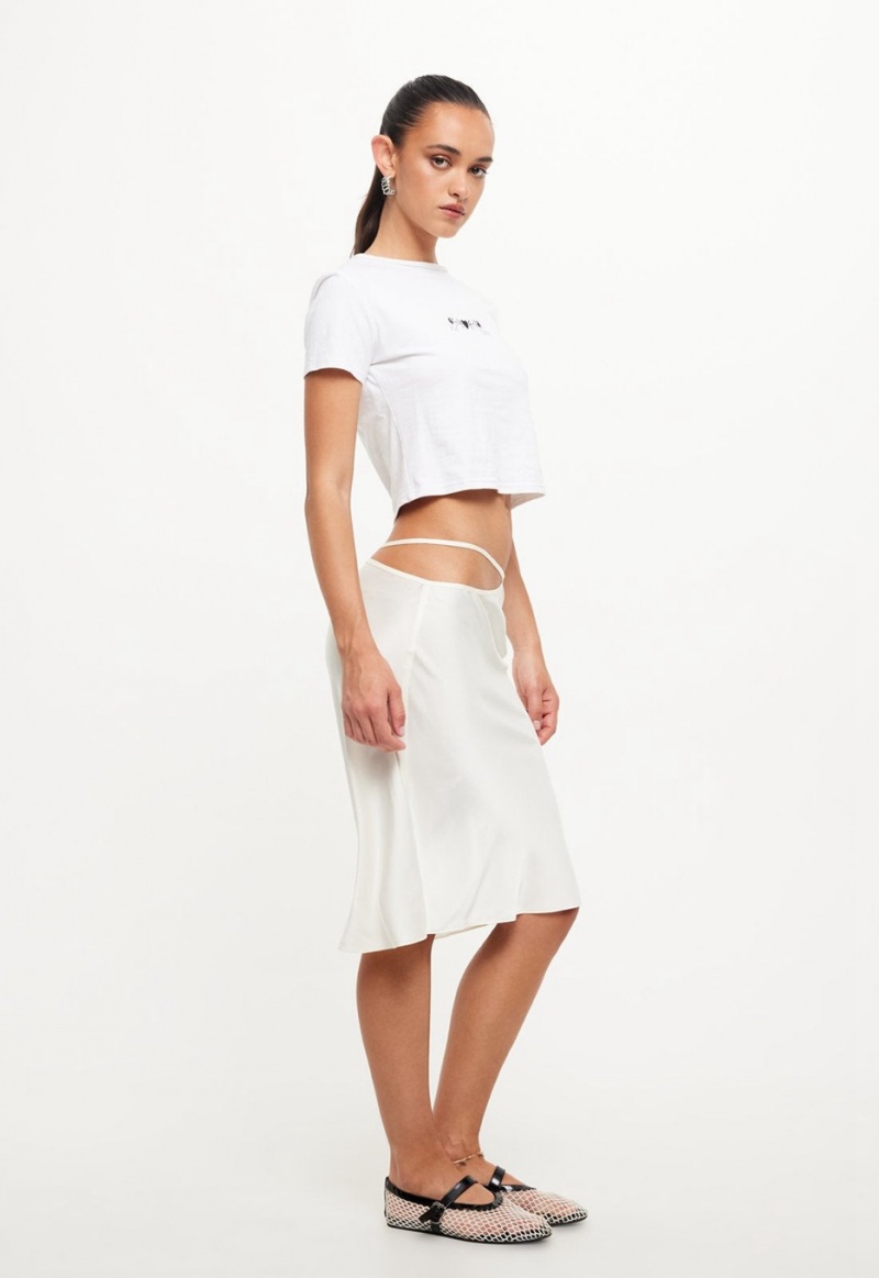 White Lioness Nineties Midi Skirt | Ireland-QEZOP4815