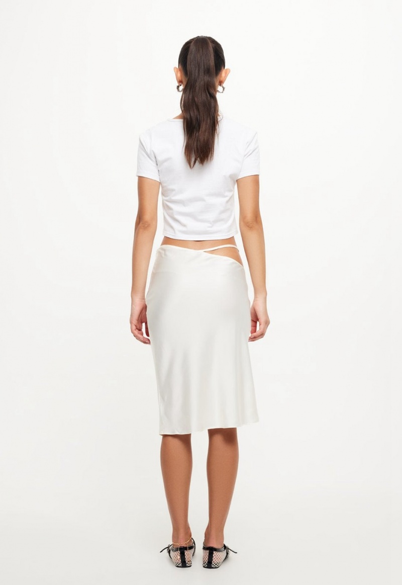 White Lioness Nineties Midi Skirt | Ireland-QEZOP4815