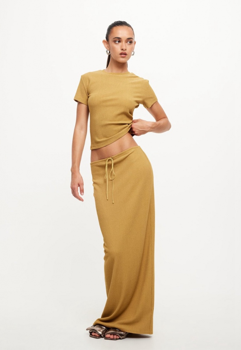 Yellow Lioness Nostalgic Maxi Skirt | Ireland-SKRTW5846