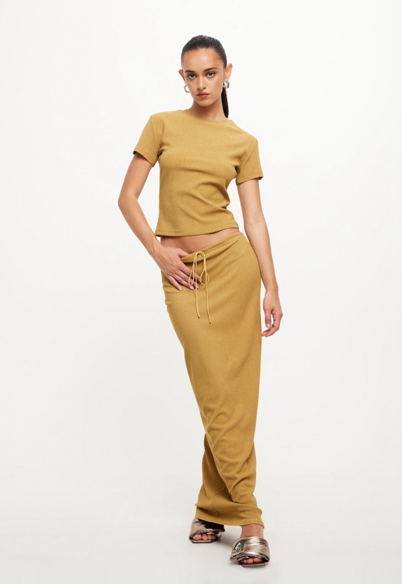 Yellow Lioness Nostalgic Maxi Skirt | Ireland-SKRTW5846